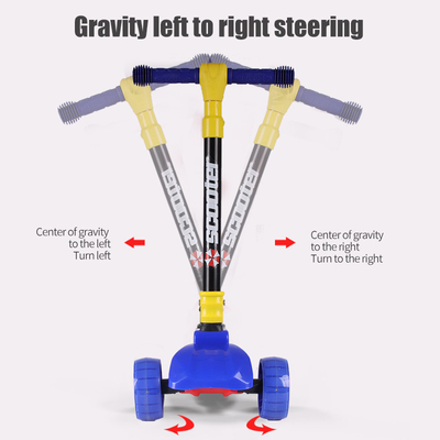 Children'S Flashing Foldable 3 Wheel Scooter With Adjustable Handlebar