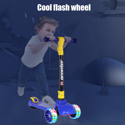 Children'S Flashing Foldable 3 Wheel Scooter With Adjustable Handlebar