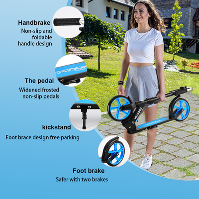 Iron Deck Wear Resisting Adult Folding Kick Scooter 100kgs Load